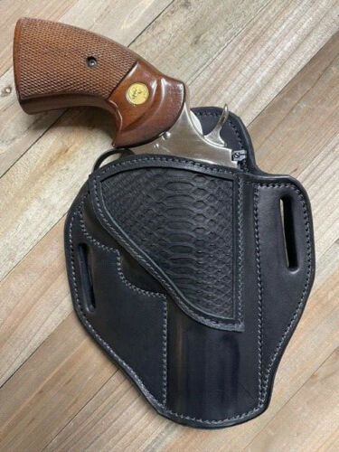 Colt Python Holster with Python Snake Skin Inlay