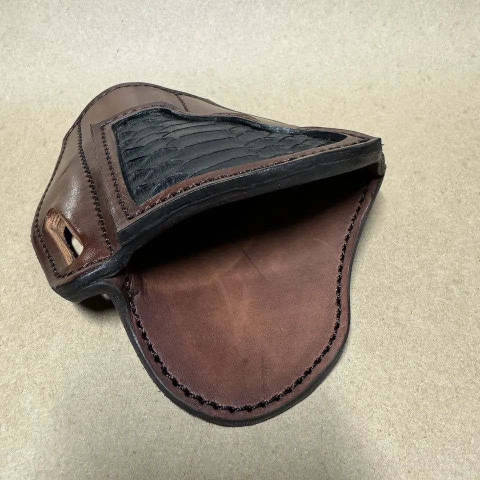 CUSTOM LINED leather holster REAL PYTHON SNAKE SKIN Inlay