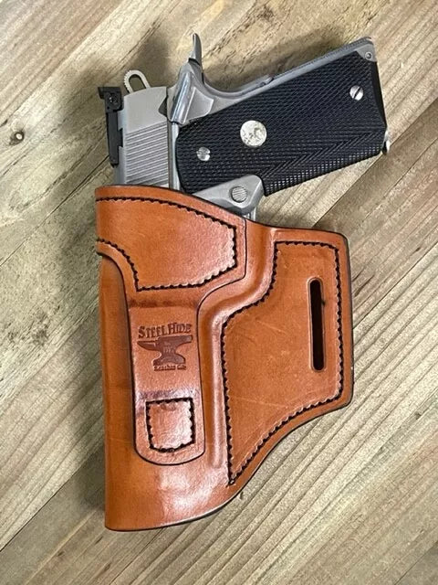 Avenger Style OWB Belt Leather Holster for Colt 1911 with 5” barrel