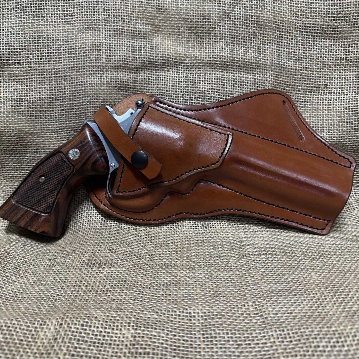 GP100 Cross Draw for Revolver Leather Retention Hammer Loop Holster