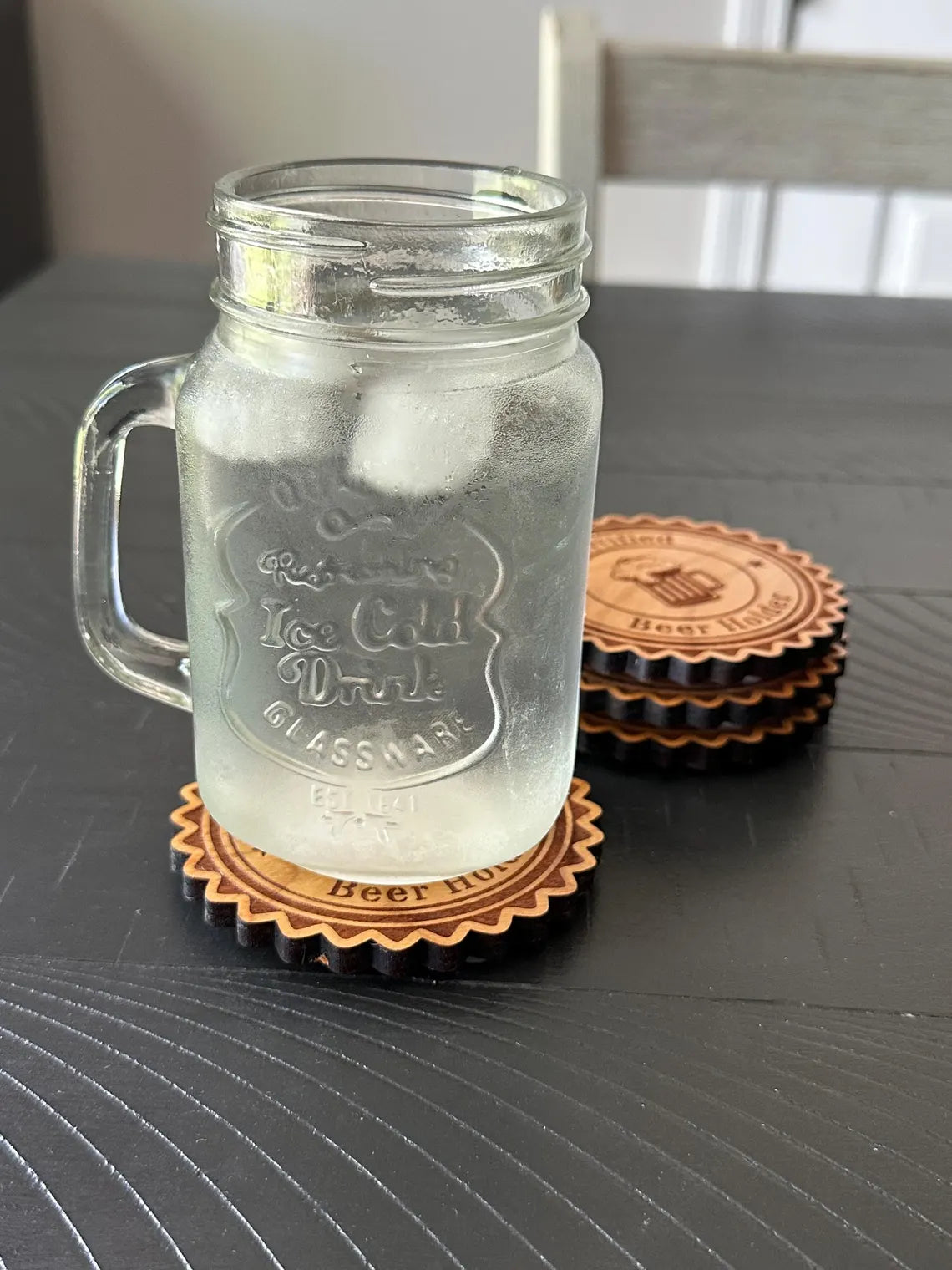 Cherry Wood Certified Beer Holder Coasters