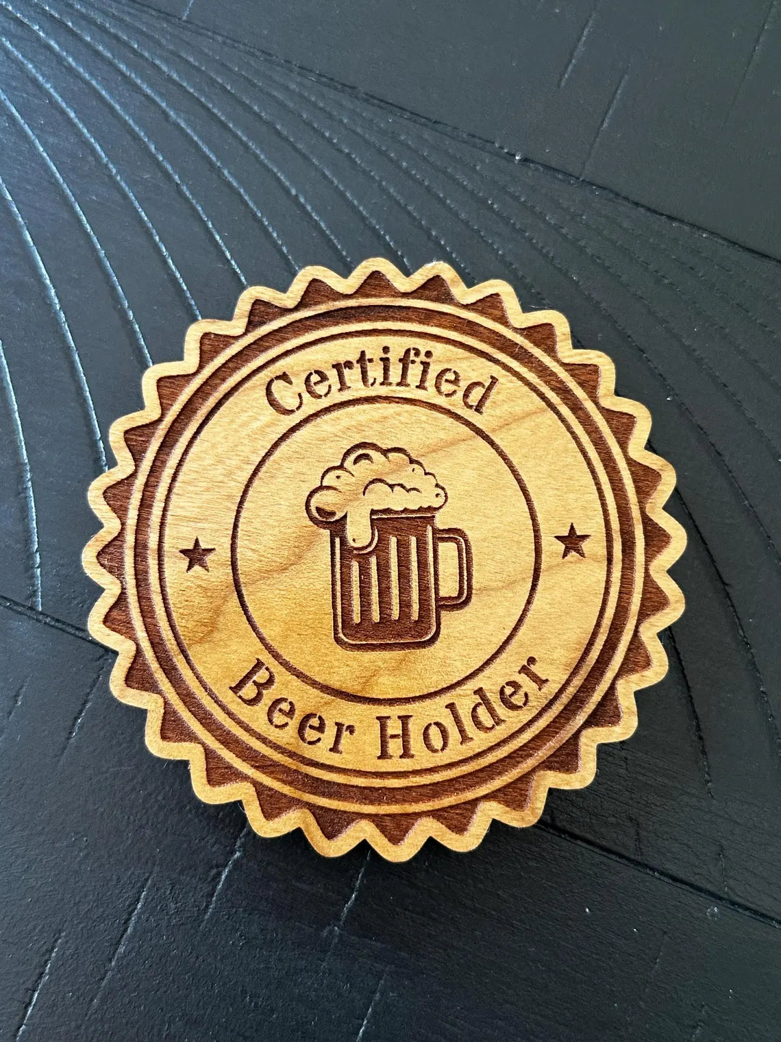 Cherry Wood Certified Beer Holder Coasters