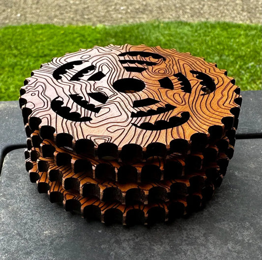 Cherry Wood Gear-Inspired Coasters