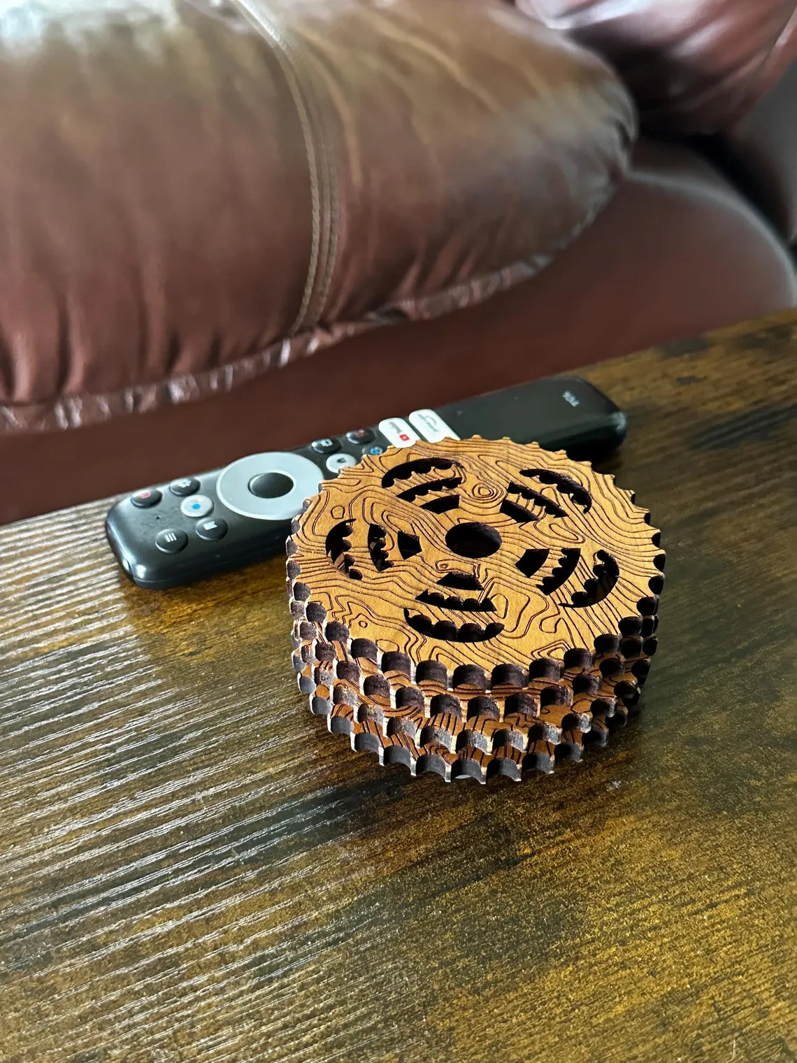 Cherry Wood Gear-Inspired Coasters