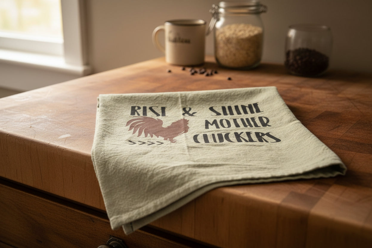 Rise & Shine Mother Cluckers Dish Towel