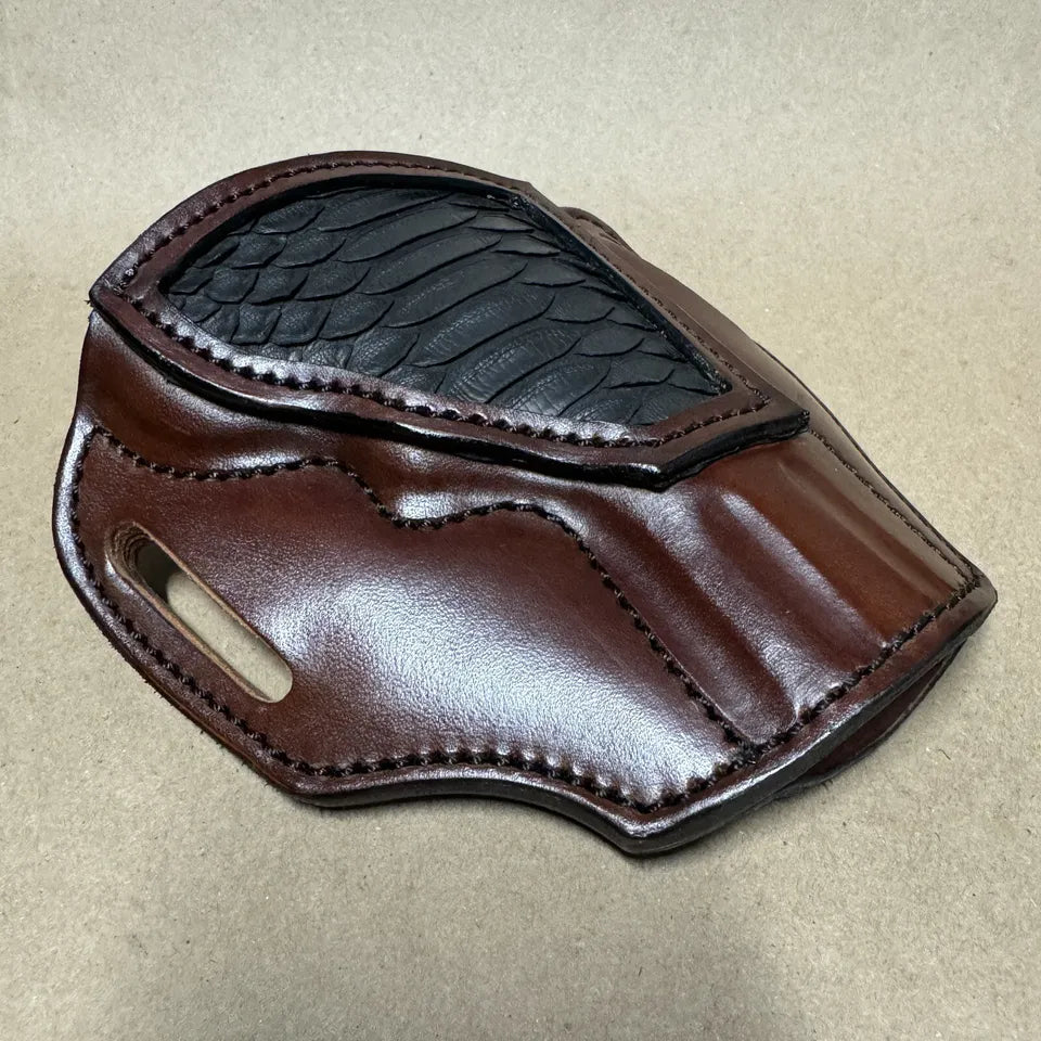 Python Skin Holster CUSTOM LINED leather holster REAL PYTHON SNAKE SKIN Inlay ...